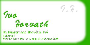 ivo horvath business card
