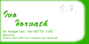 ivo horvath business card